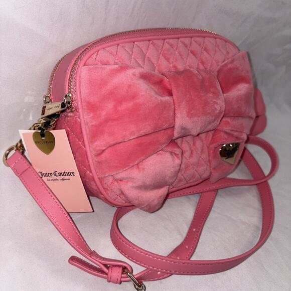 Juicy Couture Tied With A Bow Camera Crossbody in Pink Lemonade NWT - Picture 2 of 12